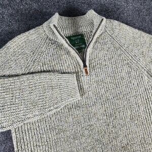 Emerald Isle Weaving 1/4 Zip Chunky Knit Sweater Mens M Wool Blend Ireland Irish